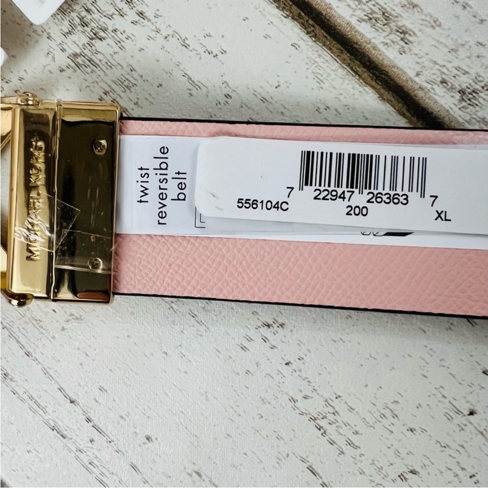 XL Michael Kors Women’s Twist Reversible Belt Brown Pink - Picture 6 of 9